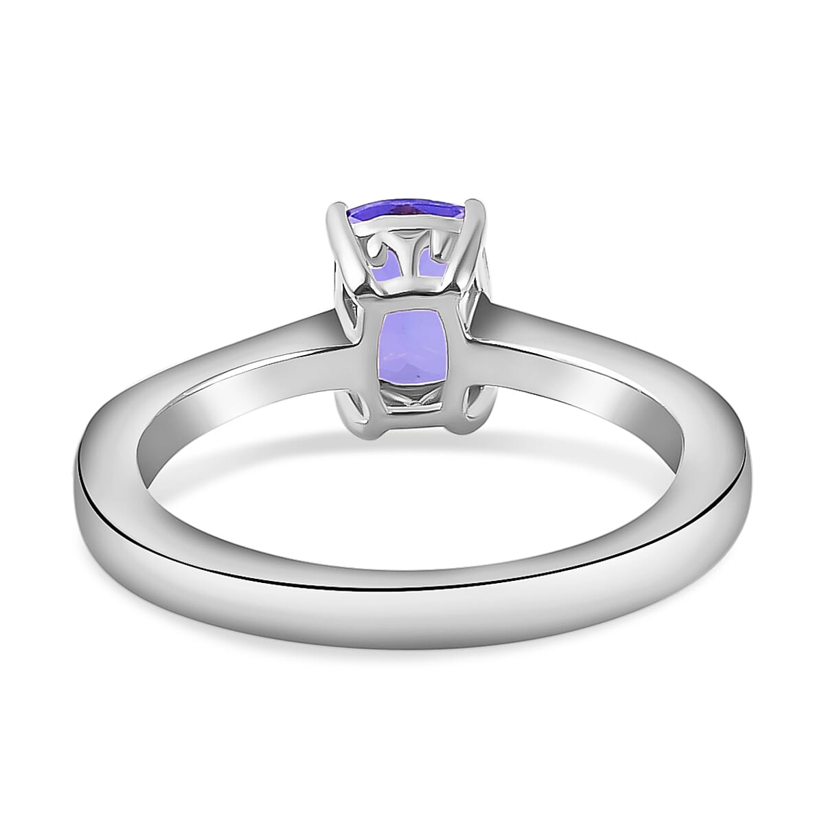 Tanzanite Solitaire Ring in Platinum Overlay Sterling Silver 3629437 9