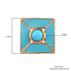 Arizona Sleeping Beauty Turquoise Stud Earrings (with Push Back) in 14K Gold Overlay Sterling Silver 1.00 Ct.
