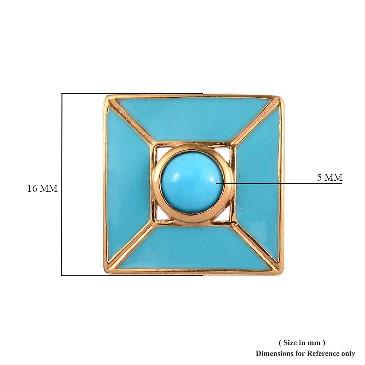1 Ct Arizona Sleeping Beauty Turquoise Stud Earrings in 14K Gold Plated Sterling Silver 3647204 4