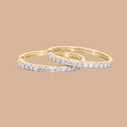 9K Yellow Gold SGL Certified Diamond (G-H) Hoop Earrings 1.00 Ct