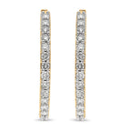 9K Yellow Gold SGL Certified Diamond (G-H) Hoop Earrings 1.00 Ct