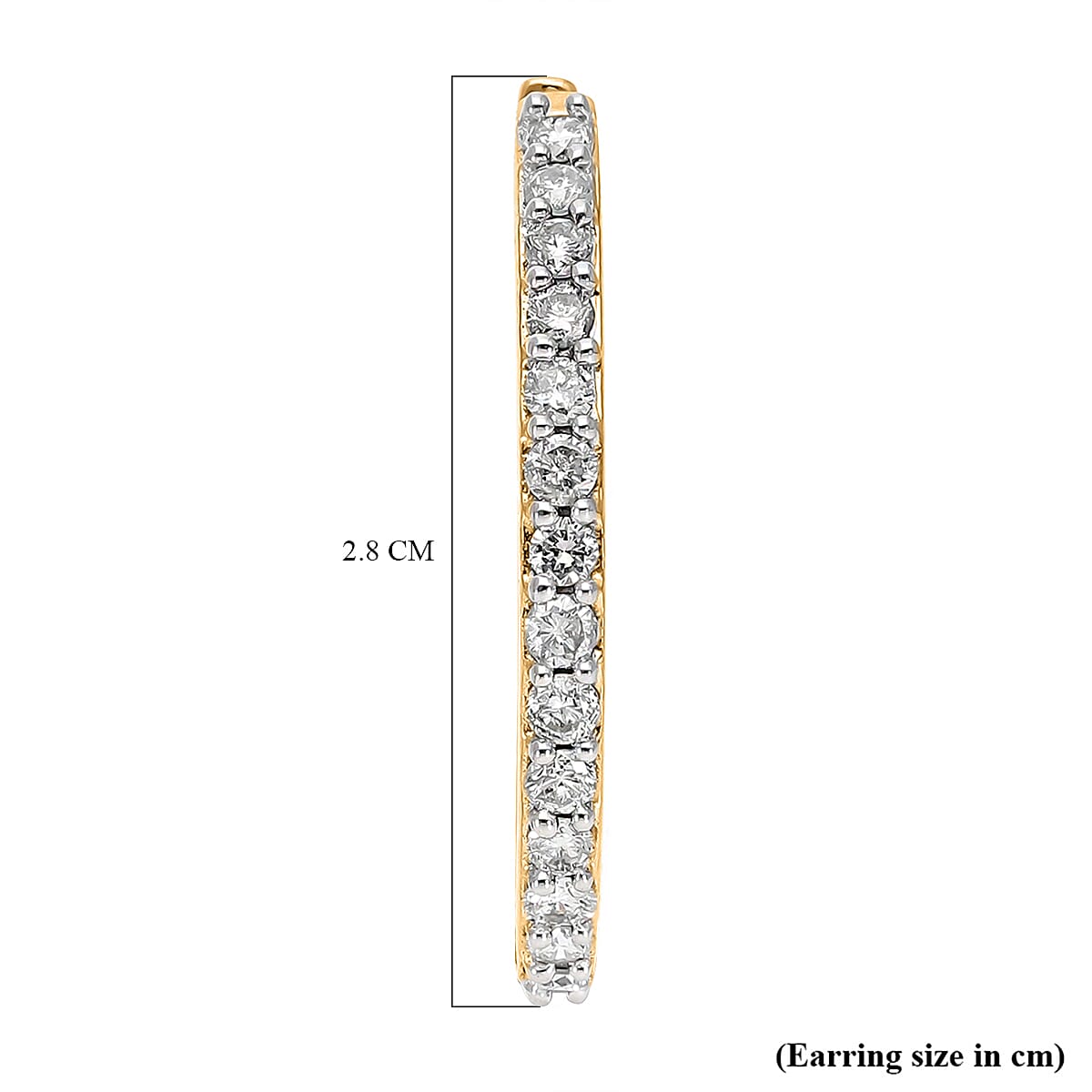 1 Ct Certified Diamond I3 GH Hoop Earrings in 9K Yellow Gold 3182776 5