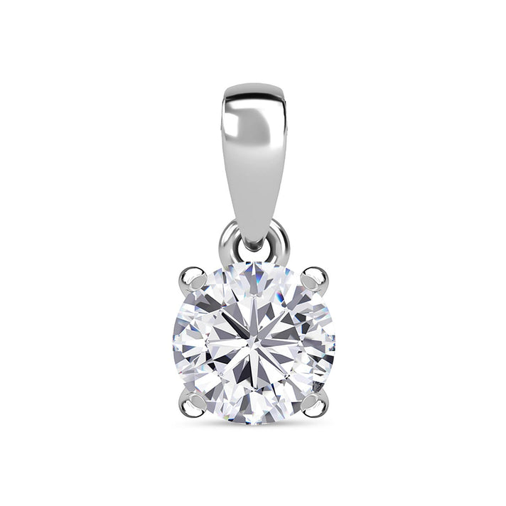 1 Ct. Moissanite Round-Cut Solitaire Pendant in Platinum Overlay Sterling Silver 7928288 1