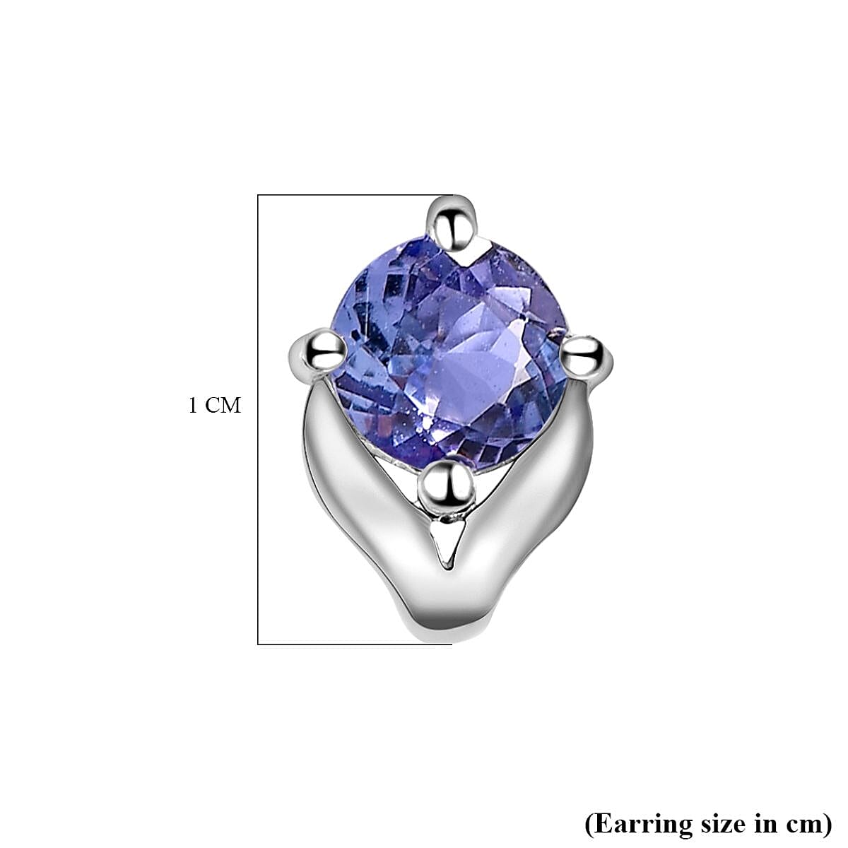 1 Ct Tanzanite Solitaire Stud Earrings in Platinum Plated Sterling Silver with Push Back 3380013 5