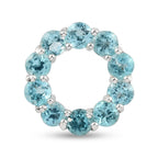 Paraibe Apatite Circle Pendant in Sterling Silver 1.20 Ct.
