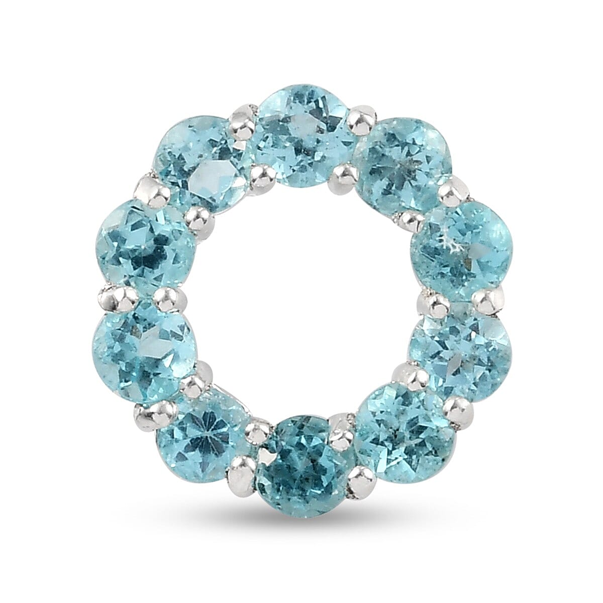 1 Ct. Blue Apatite Circle Pendant in Sterling Silver 3795476 0