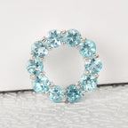 Paraibe Apatite Circle Pendant in Sterling Silver 1.20 Ct.