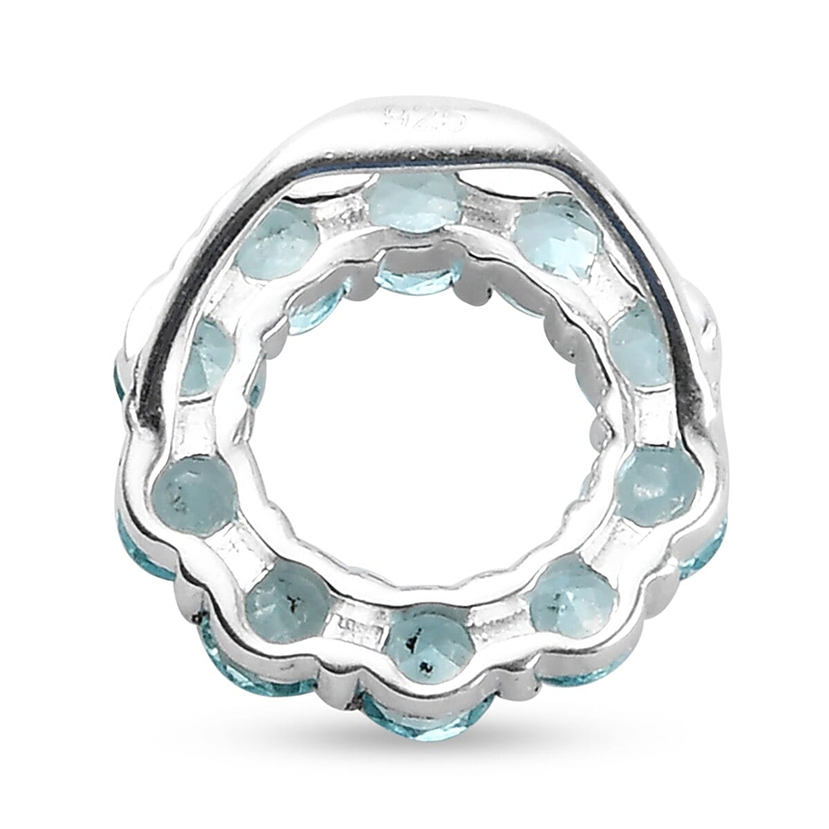 1 Ct. Blue Apatite Circle Pendant in Sterling Silver 3795476 5