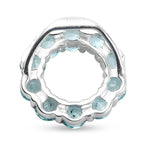 Paraibe Apatite Circle Pendant in Sterling Silver 1.20 Ct.