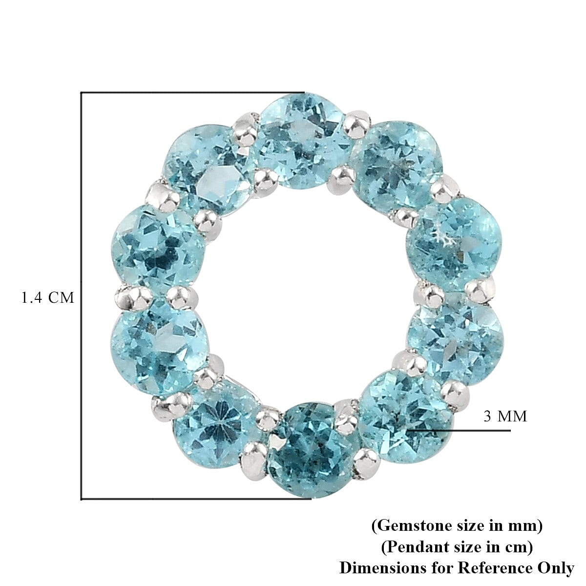1 Ct. Blue Apatite Circle Pendant in Sterling Silver 3795476 6