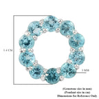 Paraibe Apatite Circle Pendant in Sterling Silver 1.20 Ct.