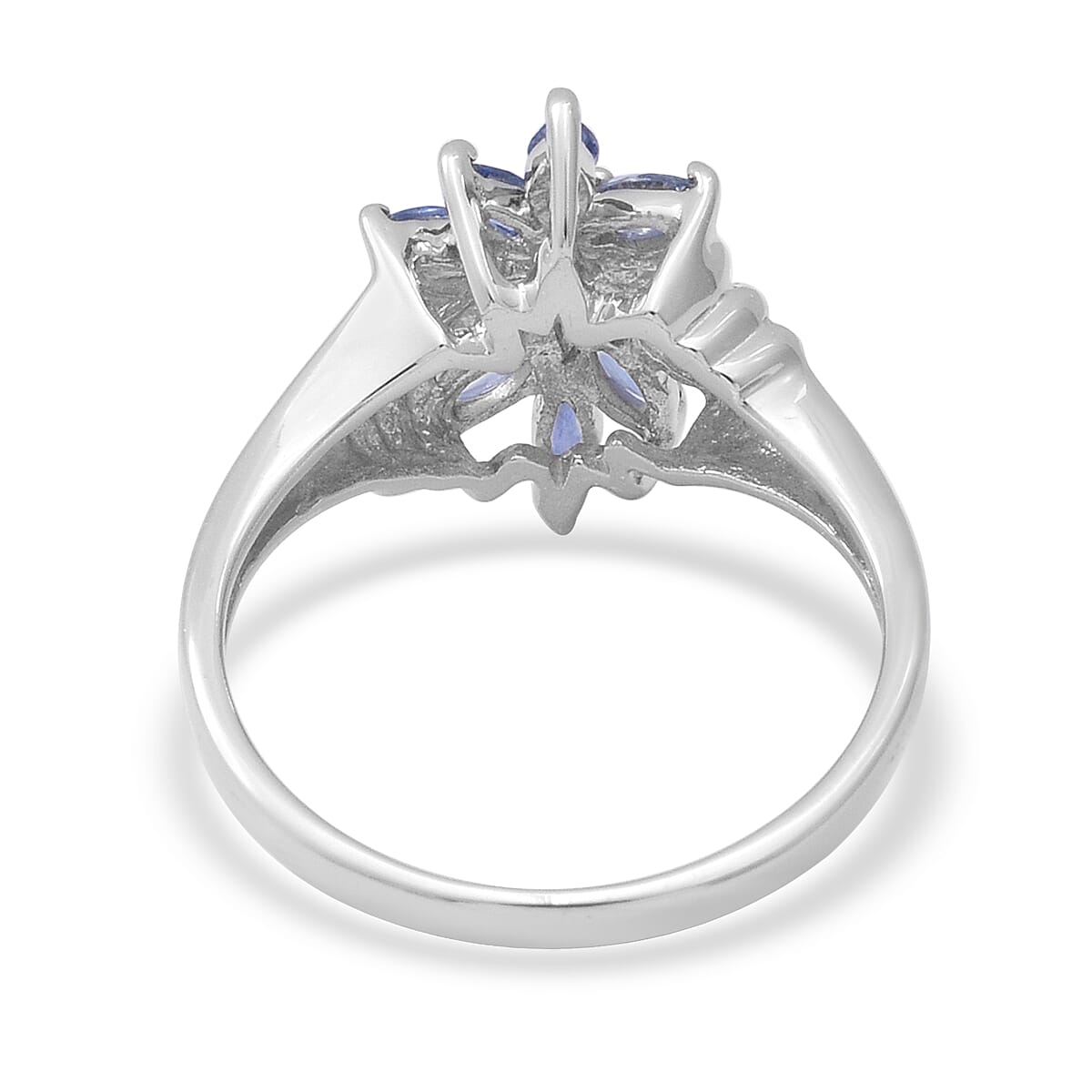 1 Ct. Ceylon Sapphire Floral Ring in Rhodium Plated Sterling Silver 7593264 3
