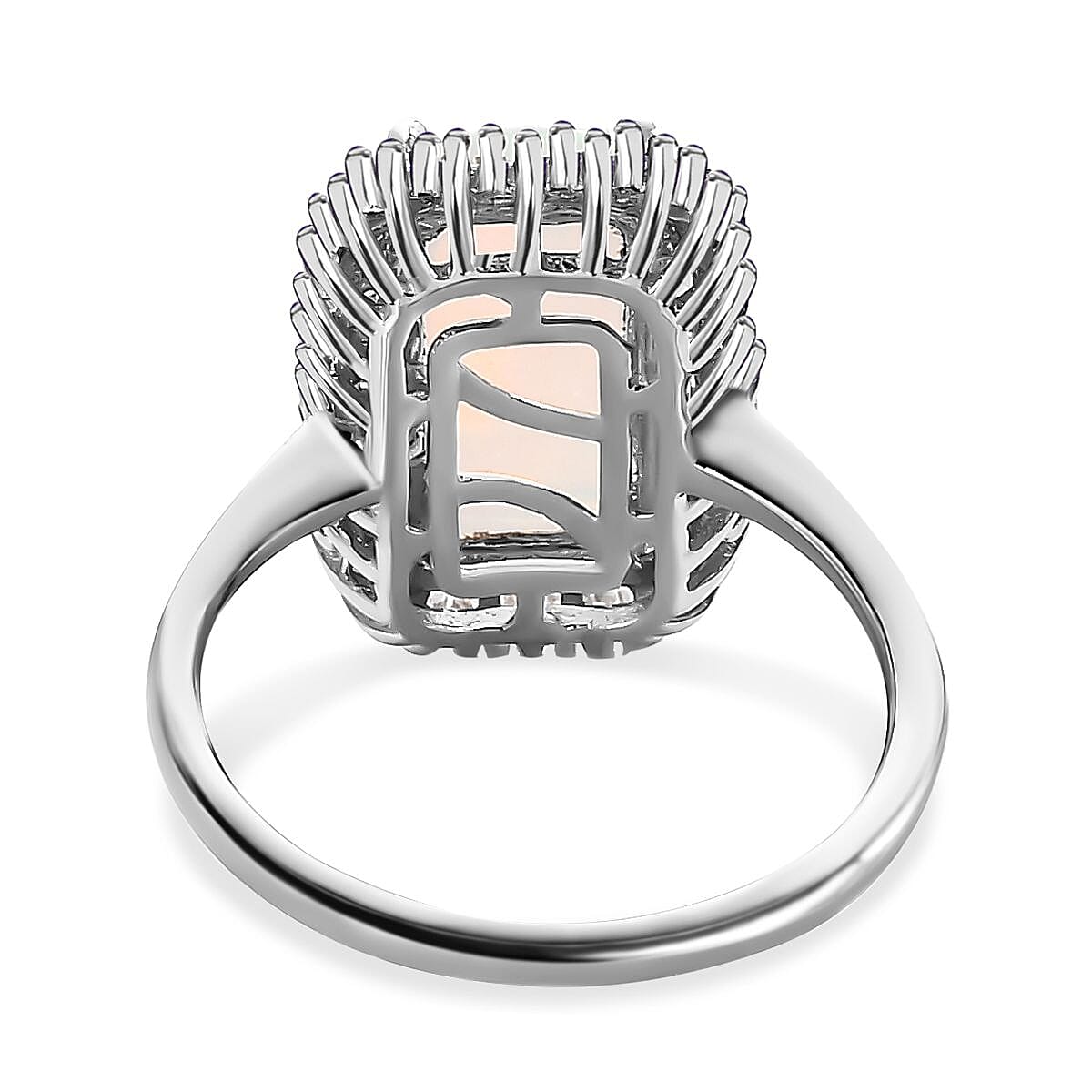 AAA Ethiopian Welo Opal and Diamond Halo Ring in Platinum Overlay Sterling Silver 2.22 Ct. 3828679 8