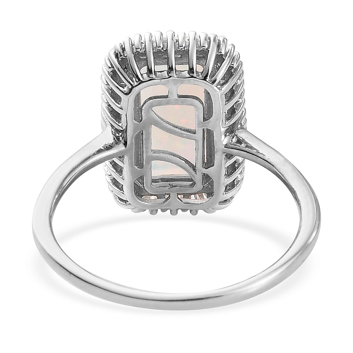 AAA Ethiopian Welo Opal, Diamond Halo Ring in Platinum Overlay Sterling Silver 2.22 Ct. 3850099 5