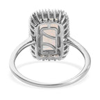 AAA Ethiopian Welo Opal and Diamond Halo Ring in Platinum Overlay Sterling Silver 2.22 Ct.