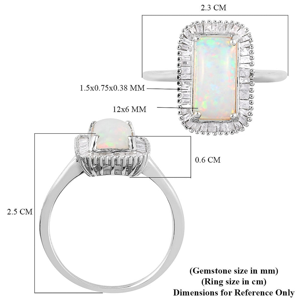 AAA Ethiopian Welo Opal and Diamond Halo Ring in Platinum Overlay Sterling Silver 2.22 Ct.