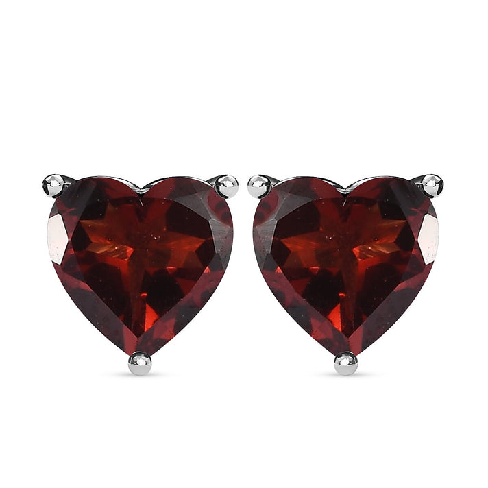 1 Ct. Red Garnet Earrings in Platinum Plated Sterling Silver 3815743 1