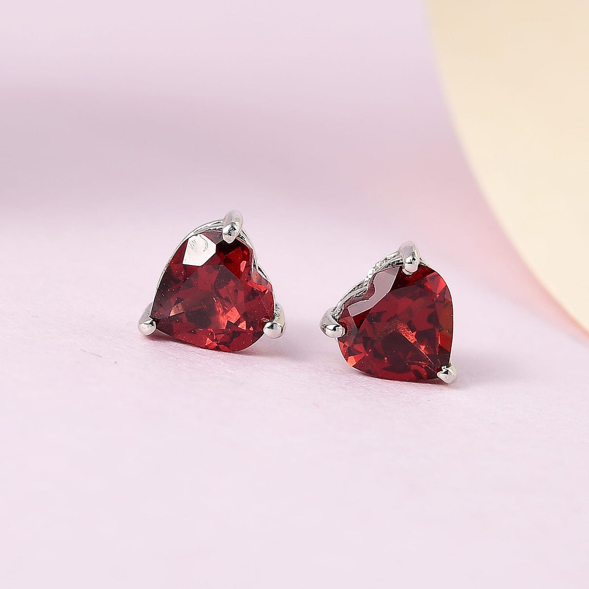 1 Ct. Red Garnet Earrings in Platinum Plated Sterling Silver 3815743 2