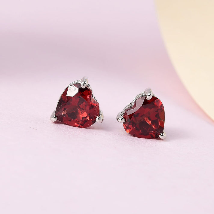 1 Ct. Red Garnet Earrings in Platinum Plated Sterling Silver 3815743 2