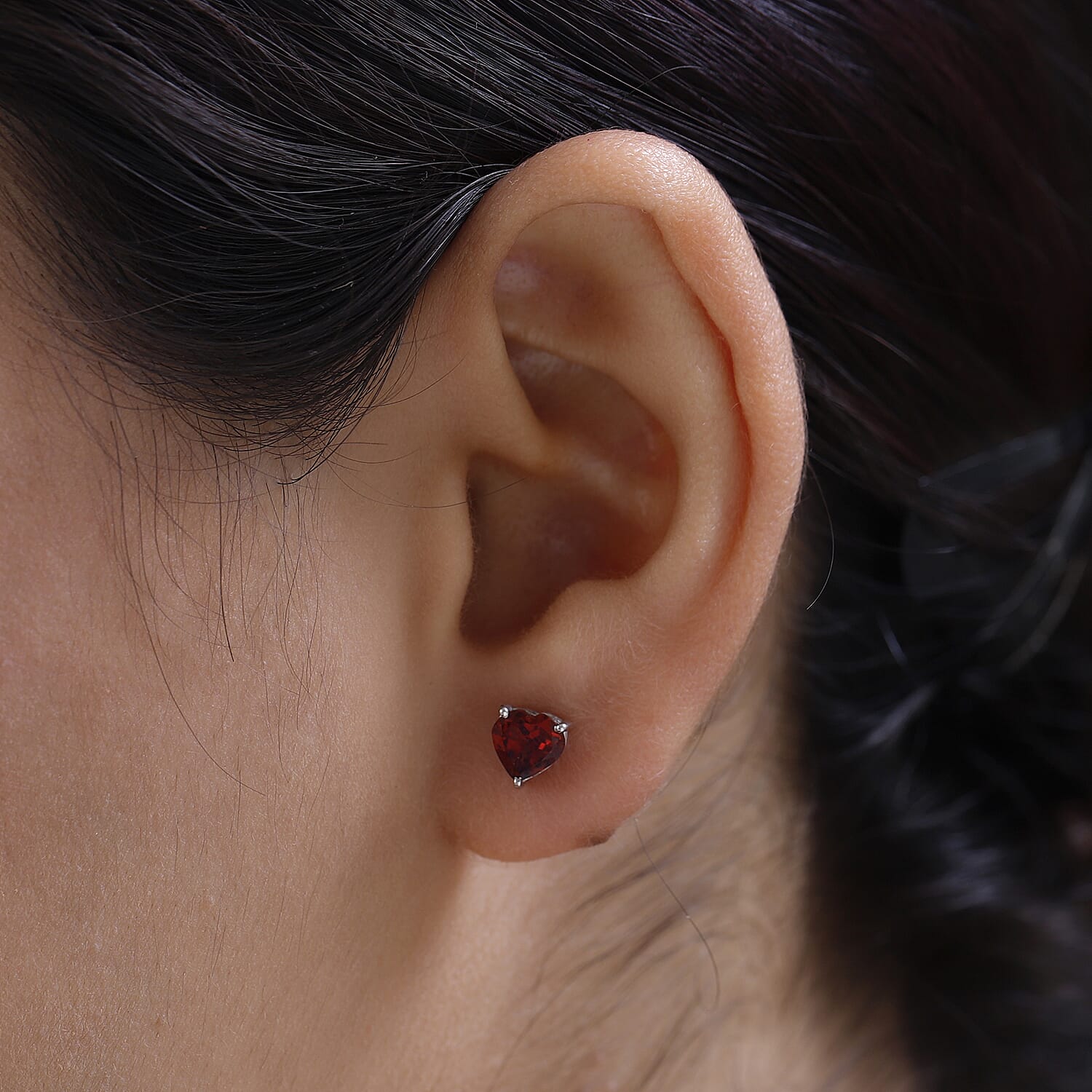 1 Ct. Red Garnet Earrings in Platinum Plated Sterling Silver 3815743 3