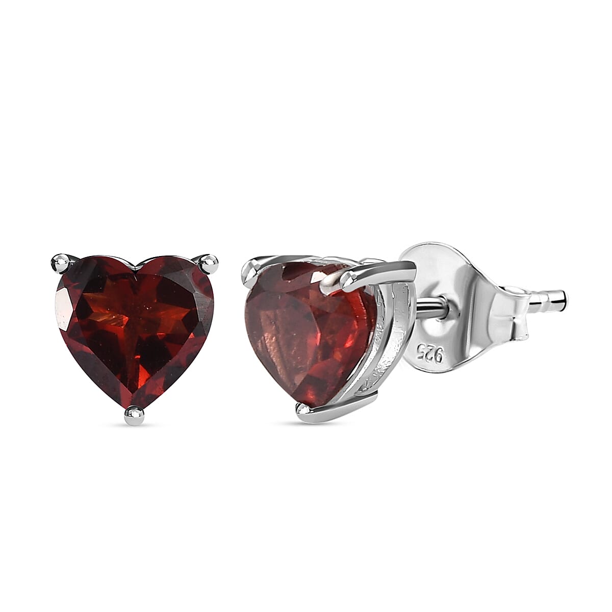 1 Ct. Red Garnet Earrings in Platinum Plated Sterling Silver 3815743 4