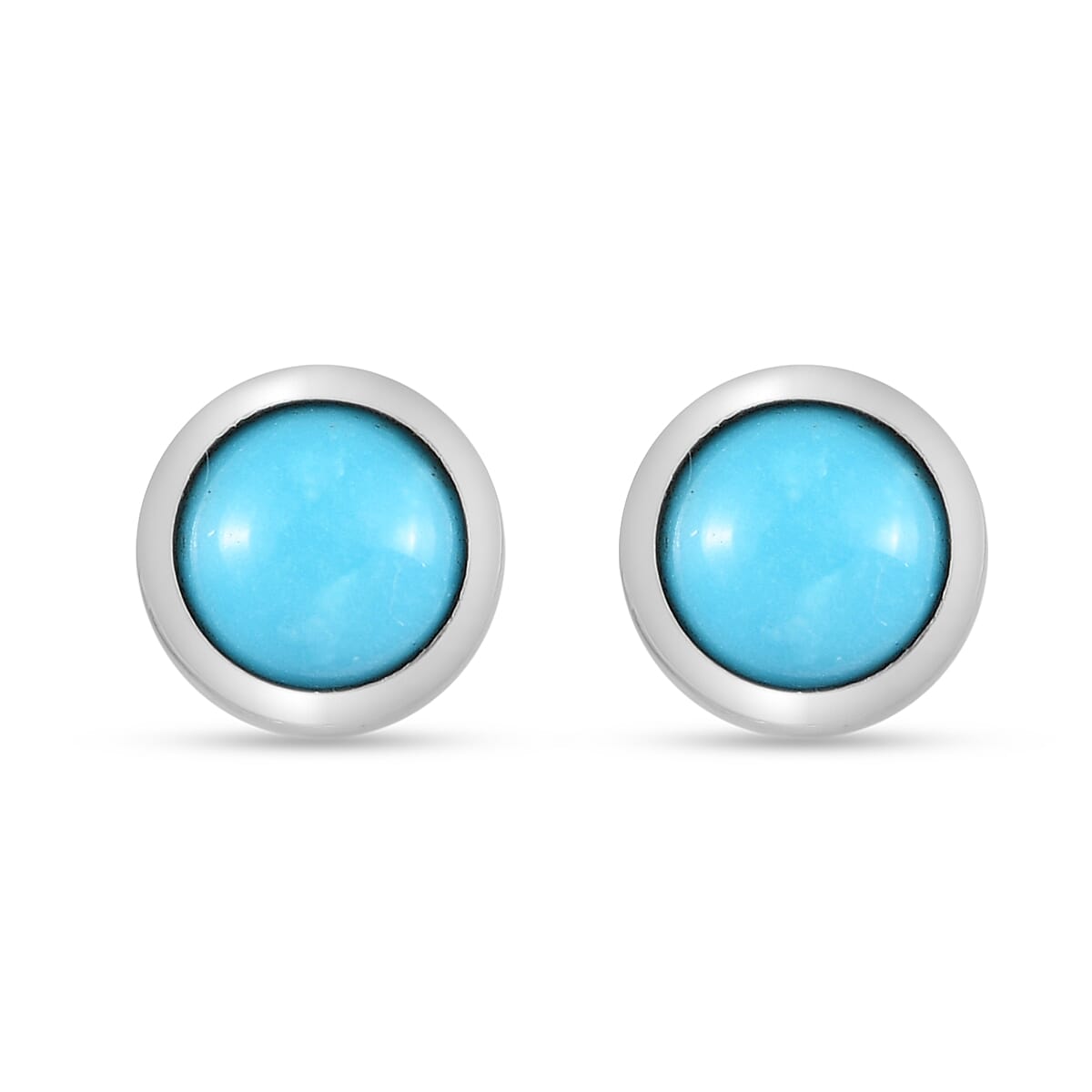 1 Ct. Sleeping Beauty Turquoise Solitaire Stud Earrings in Platinum Plated Sterling Silver 3755593 0