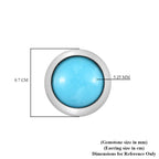 Arizona Sleeping Beauty Turquoise Stud Earrings in Platinum Overlay Sterling Silver