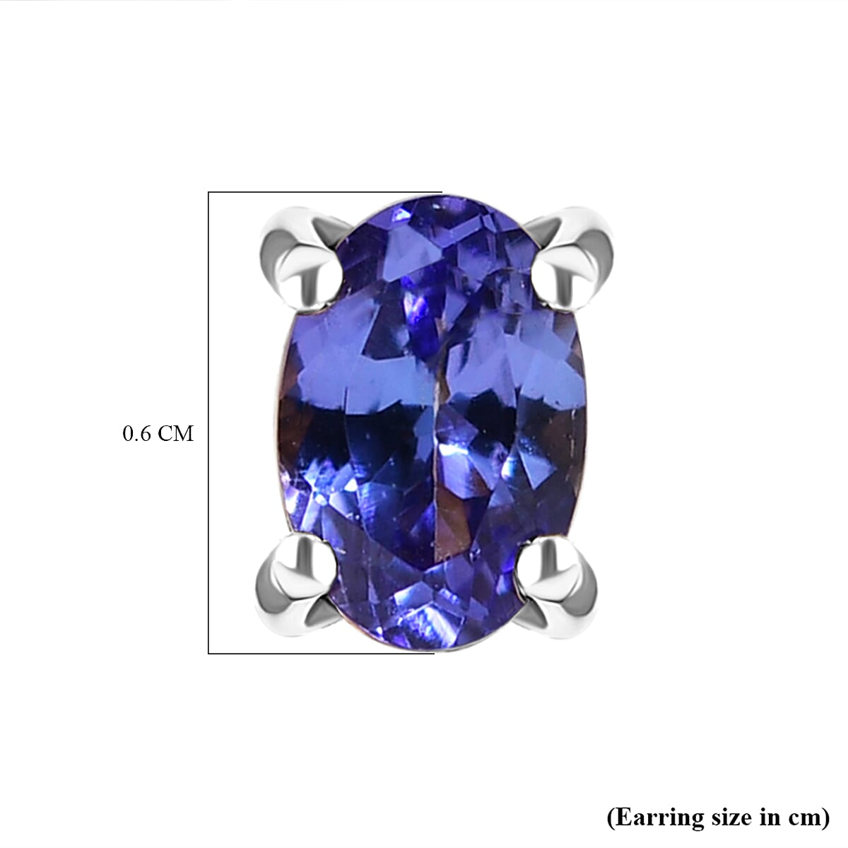 1 Ct. Tanzanite Solitaire Earrings in Platinum Plated Sterling Silver 3753623 5