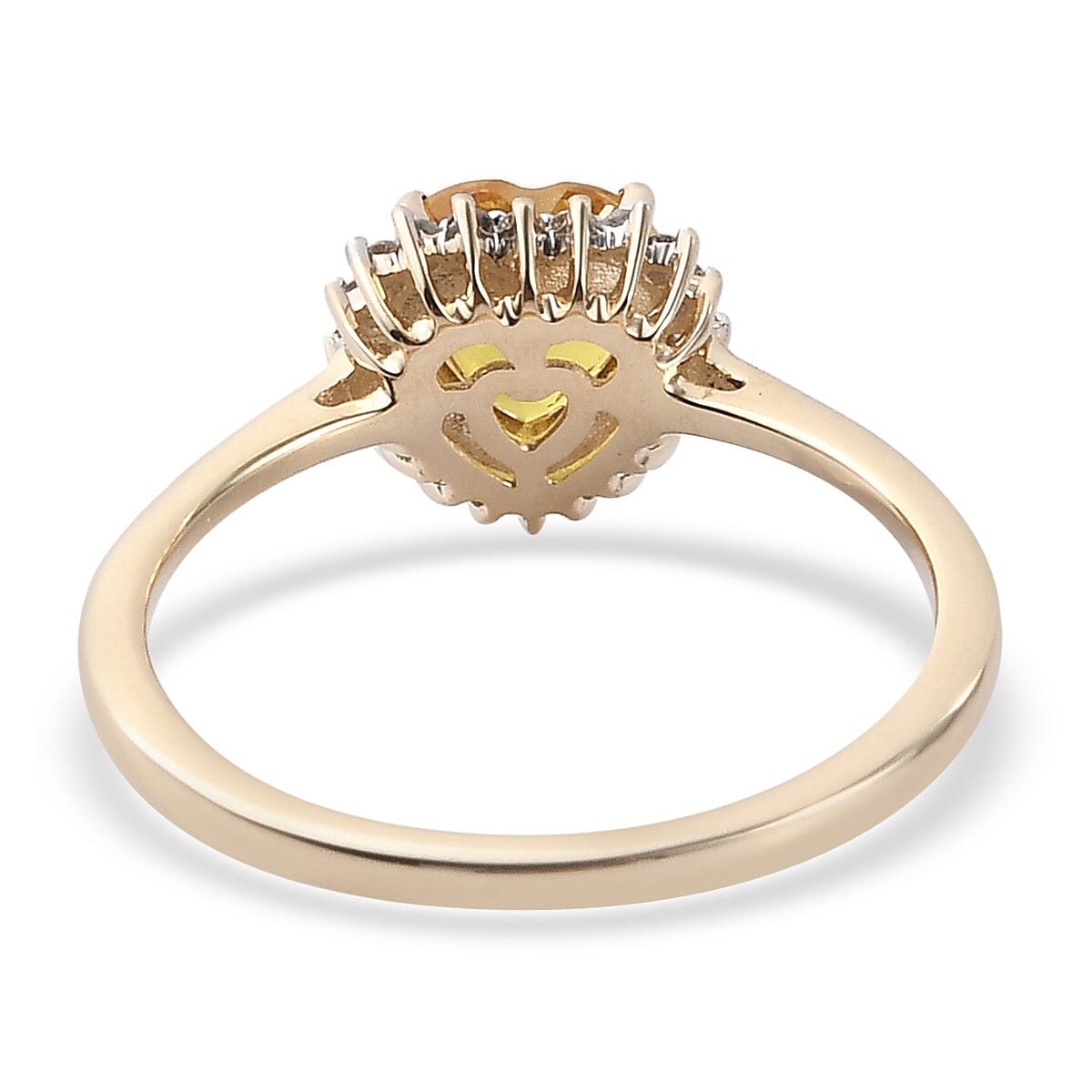 1.02 Ct AA Yellow Sapphire and Diamond Halo Ring in 9K Yellow Gold 3860500 5