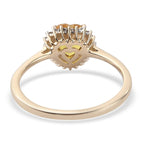 9K Yellow Gold AA Yellow Sapphire and Diamond Ring 1.02 Ct.