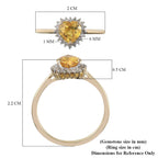 9K Yellow Gold AA Yellow Sapphire and Diamond Ring 1.02 Ct.