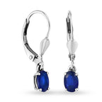 Blue Spinel Lever Back Earrings in Platinum Overlay Sterling Silver 0.87 Ct.