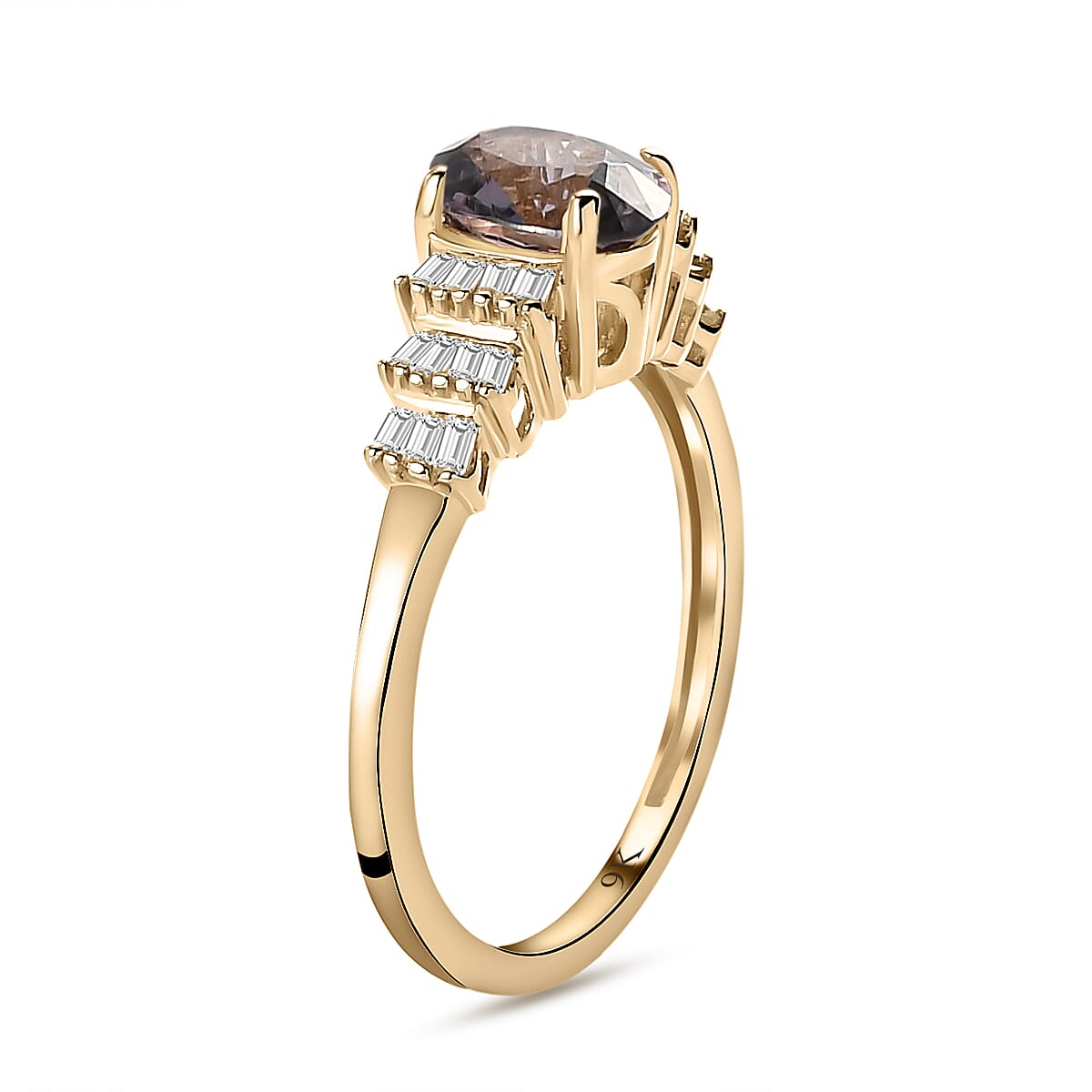 1.05 Ct. 9K Yellow Gold AA Grey Spinel and Diamond Ring 8858882 4