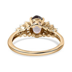 9K Yellow Gold Platinum Spinel and Diamond Ring 1.05 Ct.