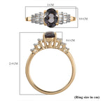 9K Yellow Gold Platinum Spinel and Diamond Ring 1.05 Ct.