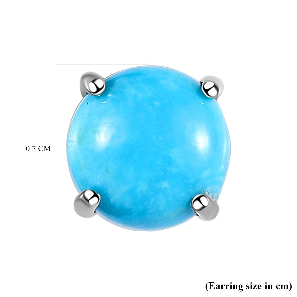 1.05 Ct. Sleeping Beauty Turquoise Solitaire Earrings in Platinum Plated Sterling Silver 3817898 5