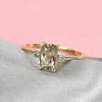 9K Yellow Gold Turkizite and Diamond Ring 1.07 Ct.