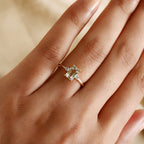 9K Yellow Gold Turkizite and Diamond Ring 1.07 Ct.