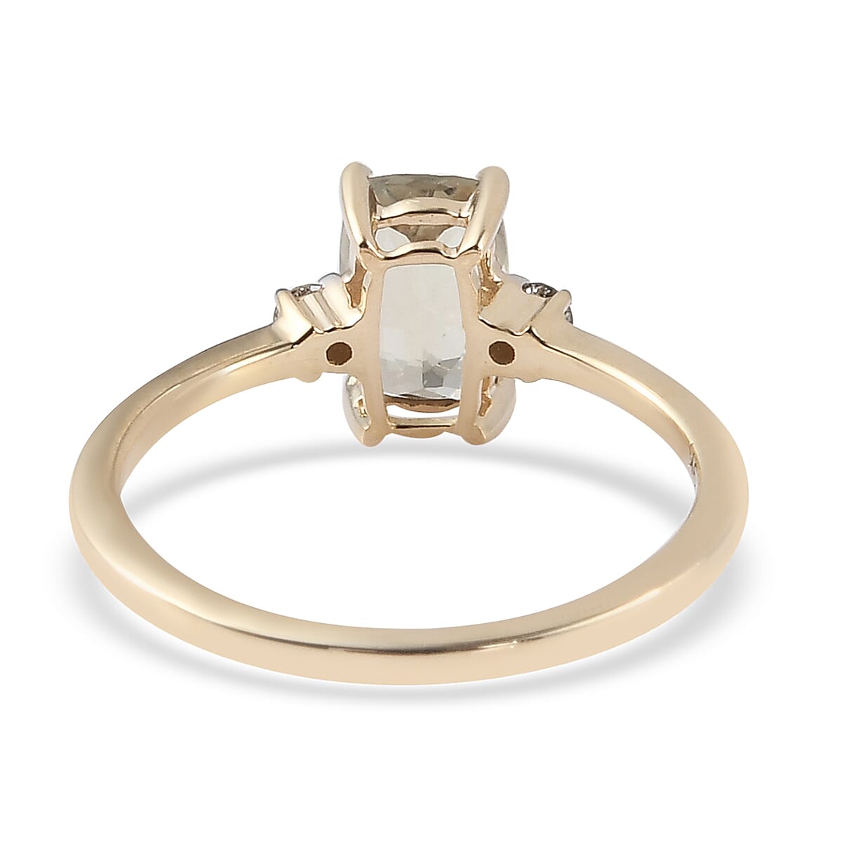 1.07 Ct. AA Diaspore and White Diamond Ring in 9K Yellow Gold 3874529 5