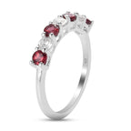 Orissa Rose Garnet & Natural Cambodian Zircon Ring in Sterling Silver 1.07 Ct.