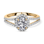 9K Yellow Gold Moissanite Ring 1.110 Ct.