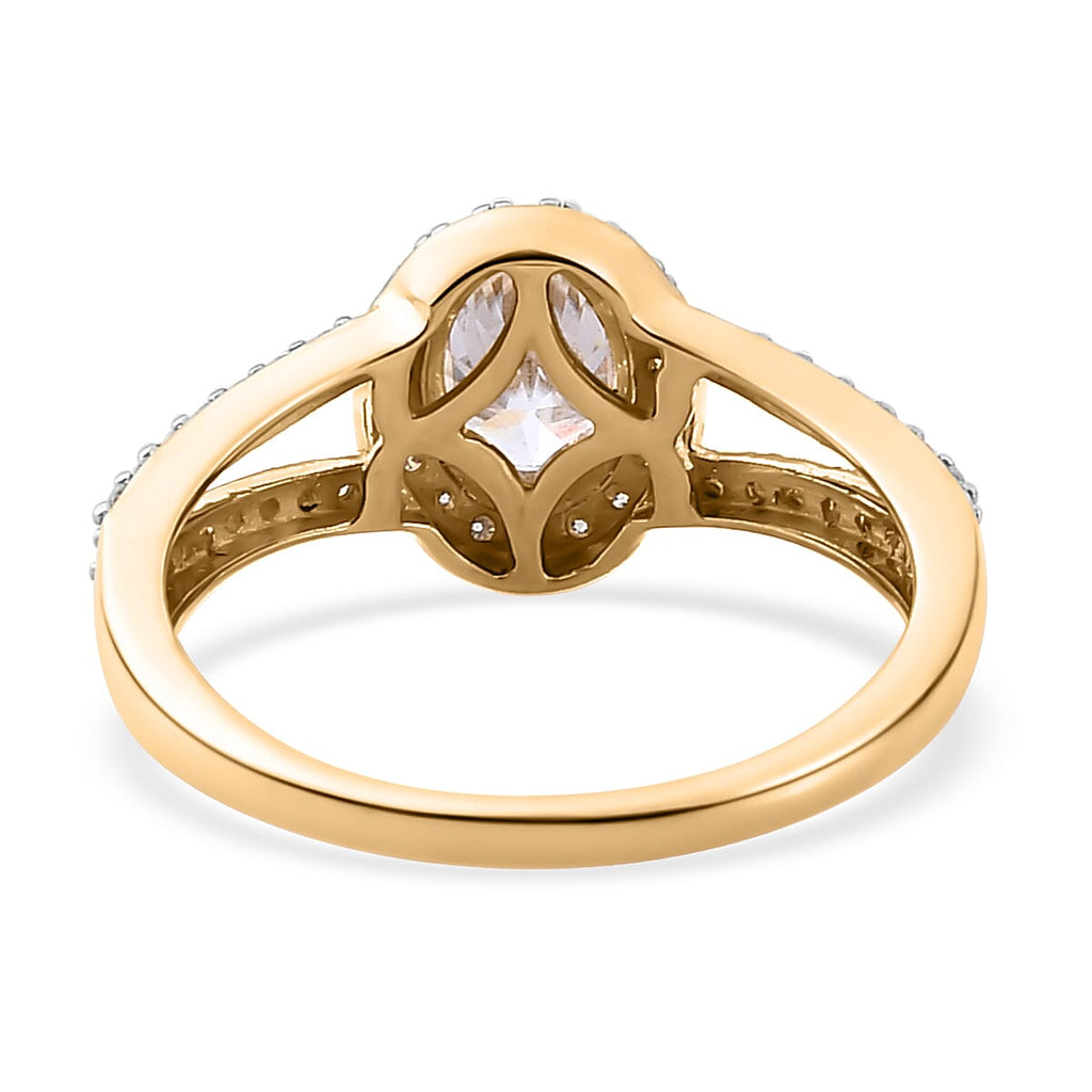 9K Yellow Gold Moissanite Ring 1.110 Ct.