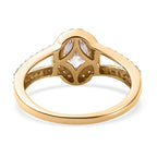 9K Yellow Gold Moissanite Ring 1.110 Ct.