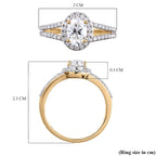 9K Yellow Gold Moissanite Ring 1.110 Ct.