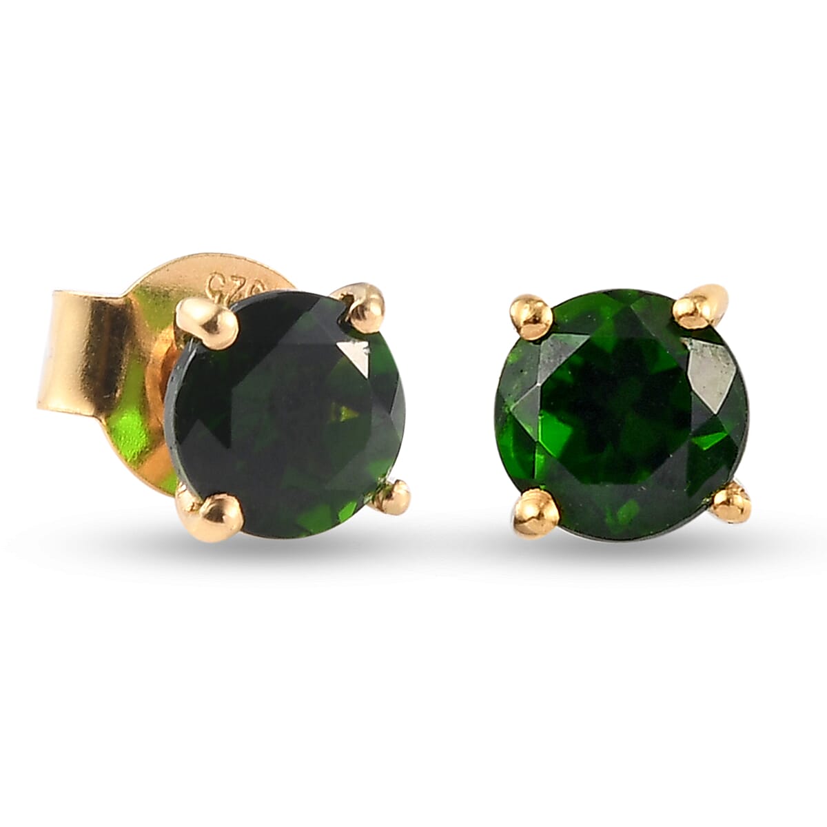 1.14 Carat Chrome Diopside Stud Earrings in Plated Sterling Silver V32637999 4