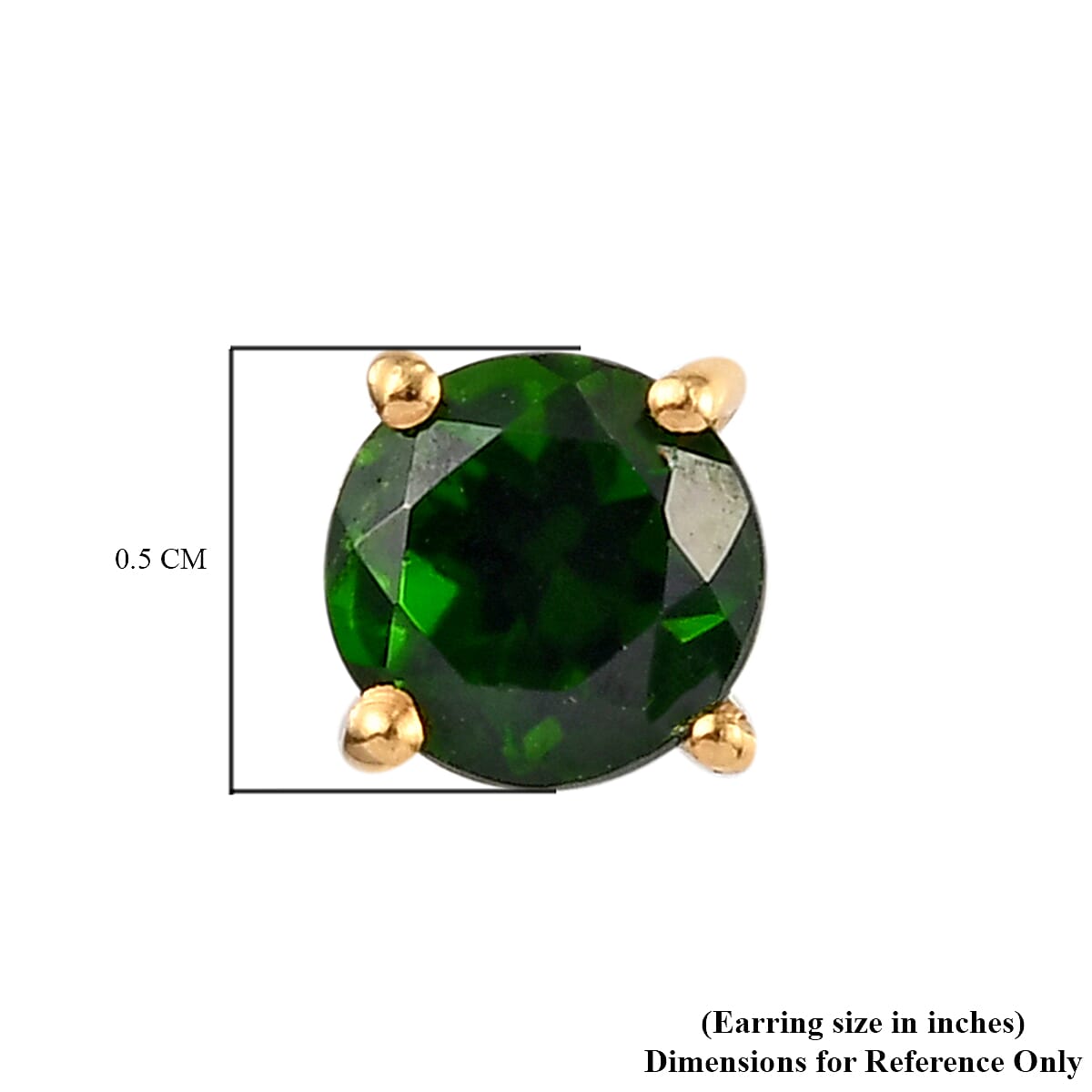 1.14 Carat Chrome Diopside Stud Earrings in Plated Sterling Silver V32637999 5