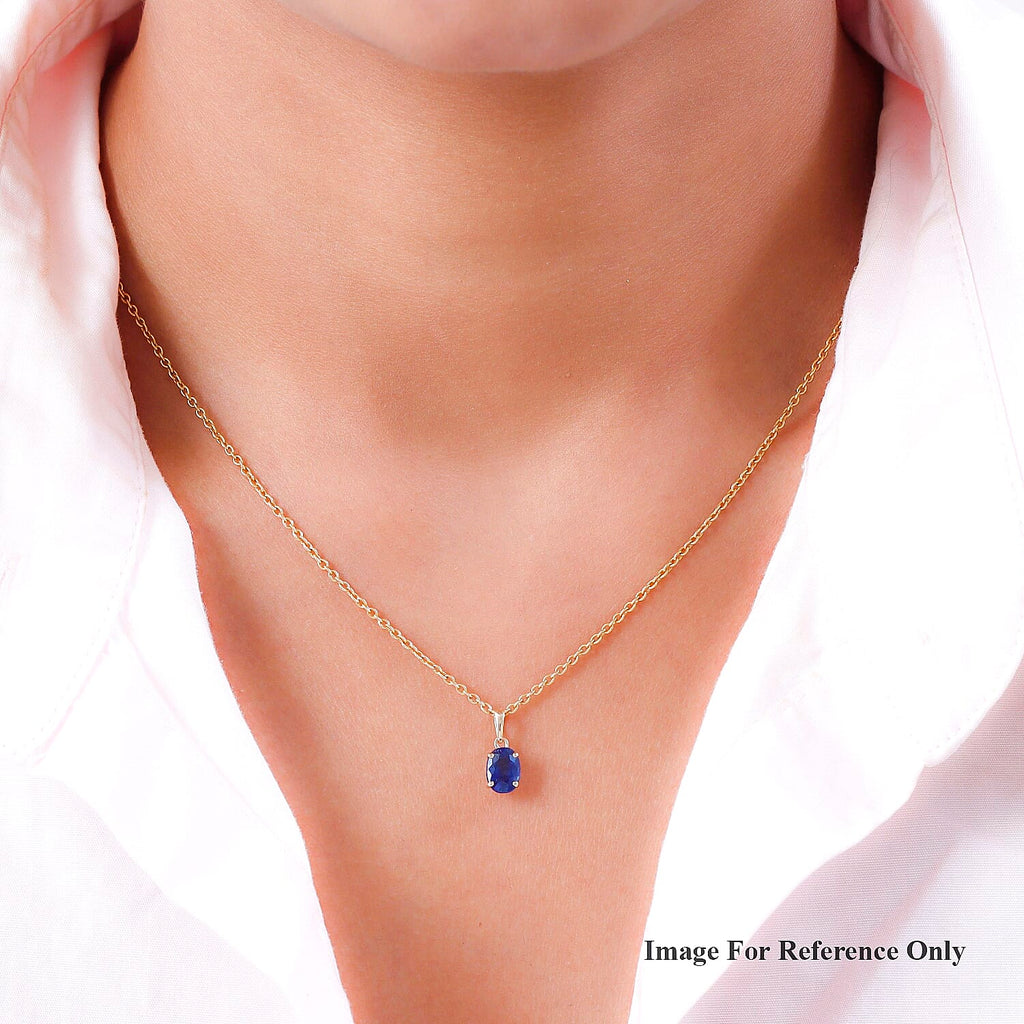 9K Yellow Gold Masoala Sapphire (FF) Solitaire Pendant 1.15 Ct.