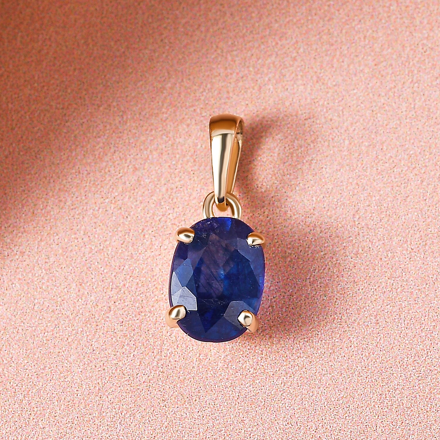 1.15 Ct. Blue Sapphire Solitaire Pendant in 9K Yellow Gold 3843004 3