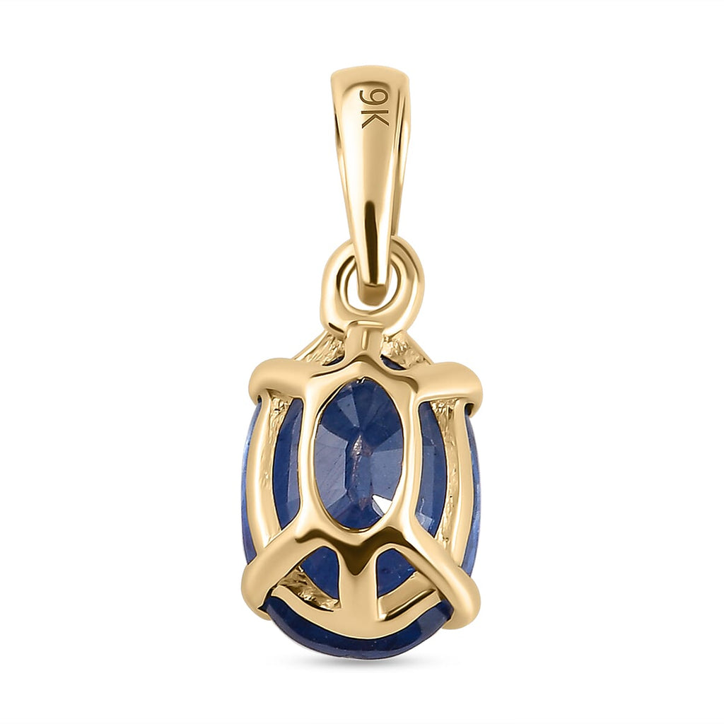 9K Yellow Gold Masoala Sapphire (FF) Solitaire Pendant 1.15 Ct.