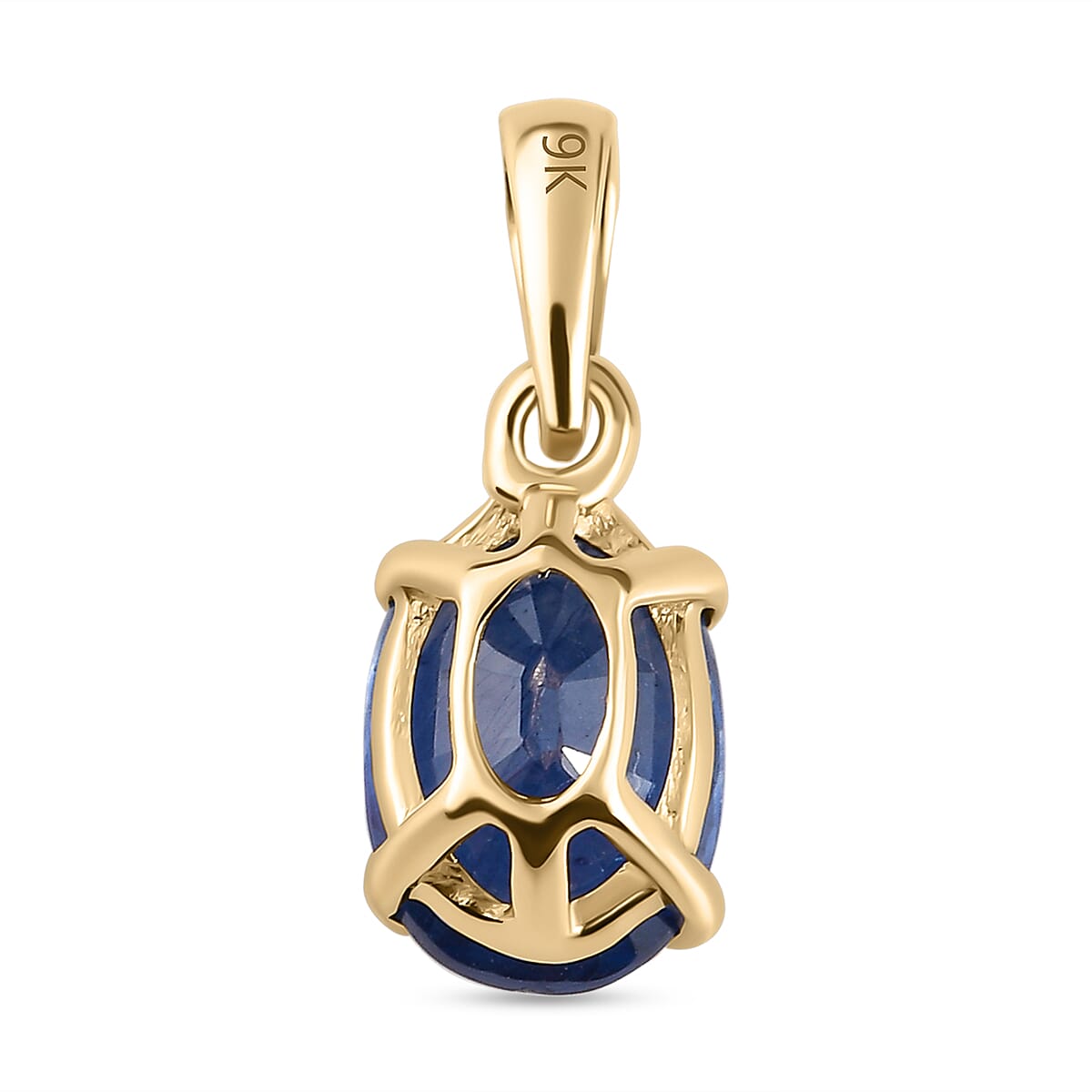 1.15 Ct. Blue Sapphire Solitaire Pendant in 9K Yellow Gold 3843004 5